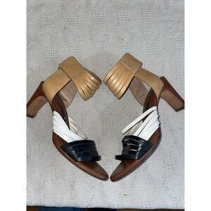 Matt Bernson Women’s Dressy Heels Size 9 M Tan Black Leather Going Out Party
